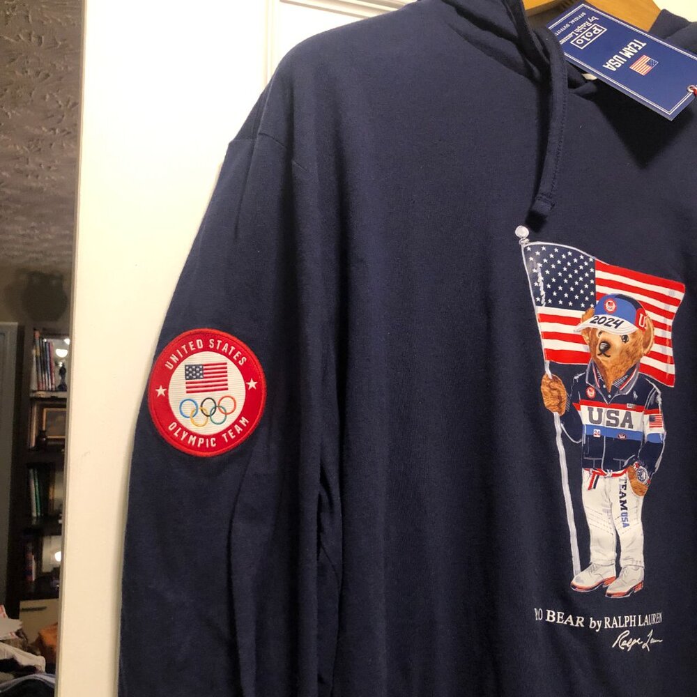 polo ralph lauren team usa 2024 men's new cotton hoodie and hat size: L - Picture 5 of 15